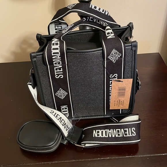 Steve Madden canvas black  authentic bwebber satchel - Picture 1 of 5